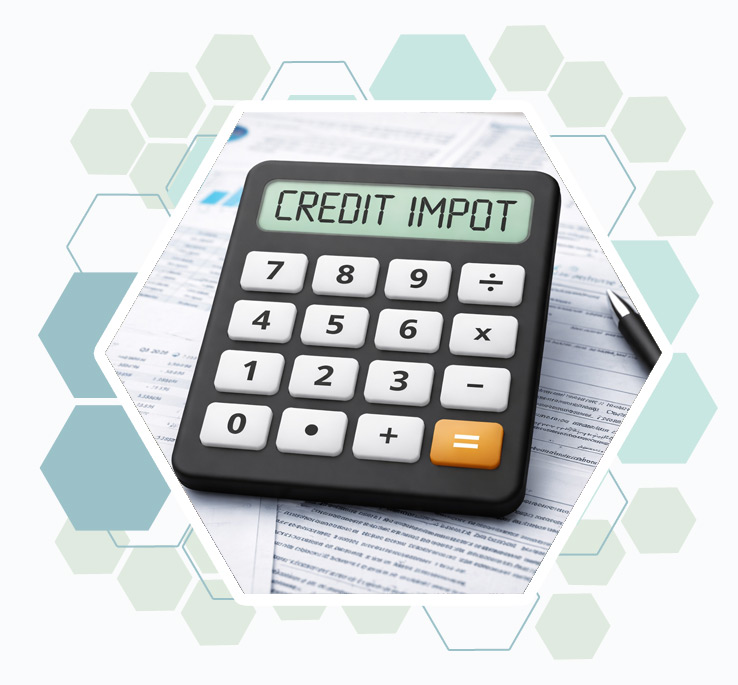 Calculette affichant crédit impôt sur son écran pour figurer ce crédit en matière d'aide à domicile