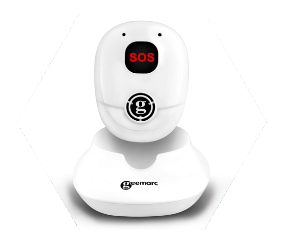 Téléassistance sans abonnement - Geemarc SOS Pendentif Blanc