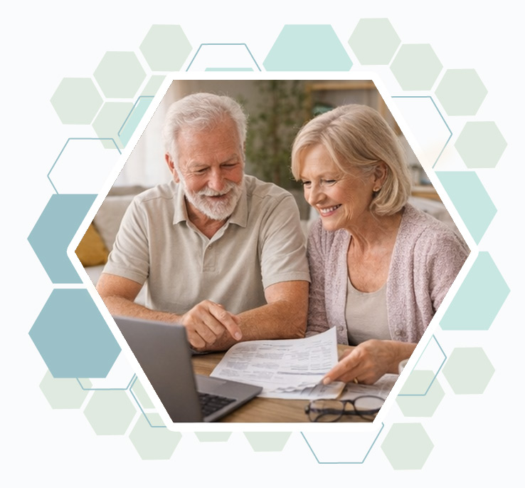 Couple de seniors effectuant des démarches de financement