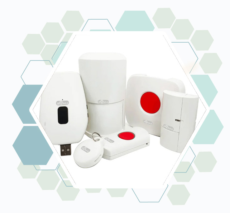 des solutions intégrées de plus en plus fréquentes : kit de téléassistance alarme et domotique (capteurs de mouvement, boitier alarme, etc..)